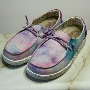 Hey Dude Kids Tie-Dye Unicorn Dreamer Shimmery Shoes Sz 2